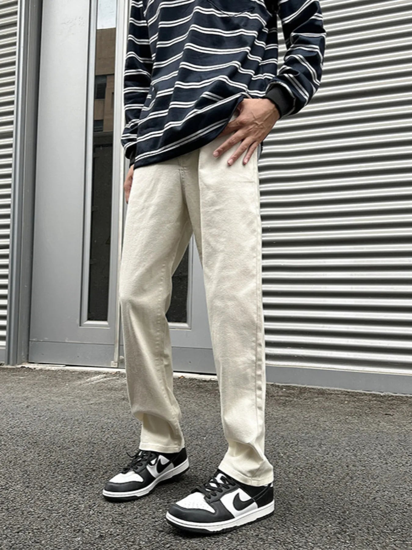 Men's Full Size Vintage Washed Straight Leg Relaxed Fit Jeans Plus Size