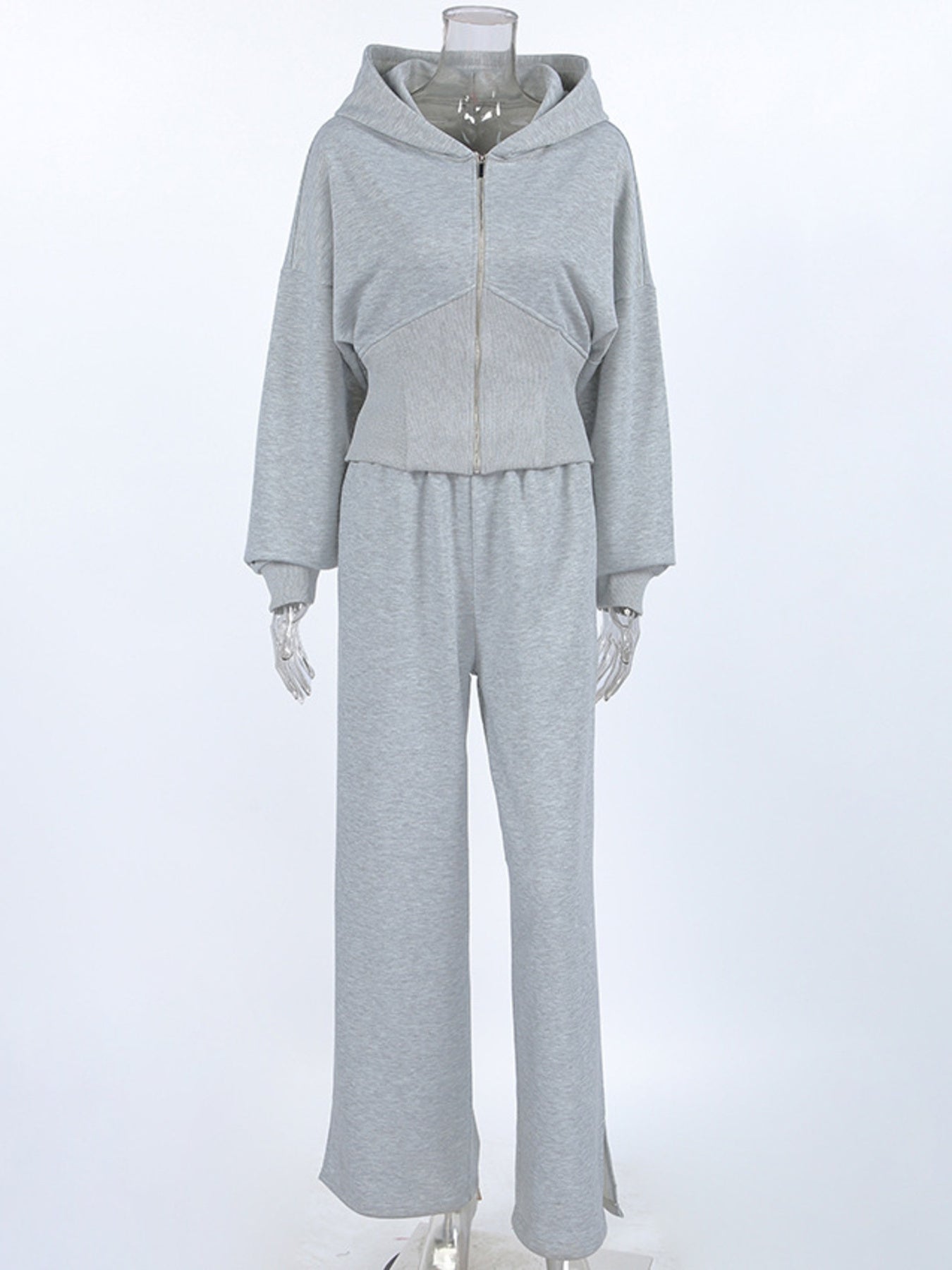 Zip Up Hoodie & Wide Leg Pants Set