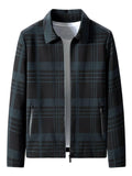 Men's Plus Size Plaid Zip Up Jacket