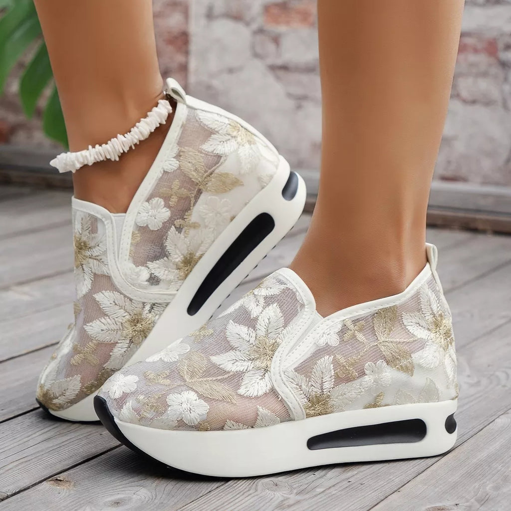 Round Toe Platform Slip-Ons