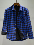 Men's Plus Size Plaid Button Up Long Sleeve Shirt