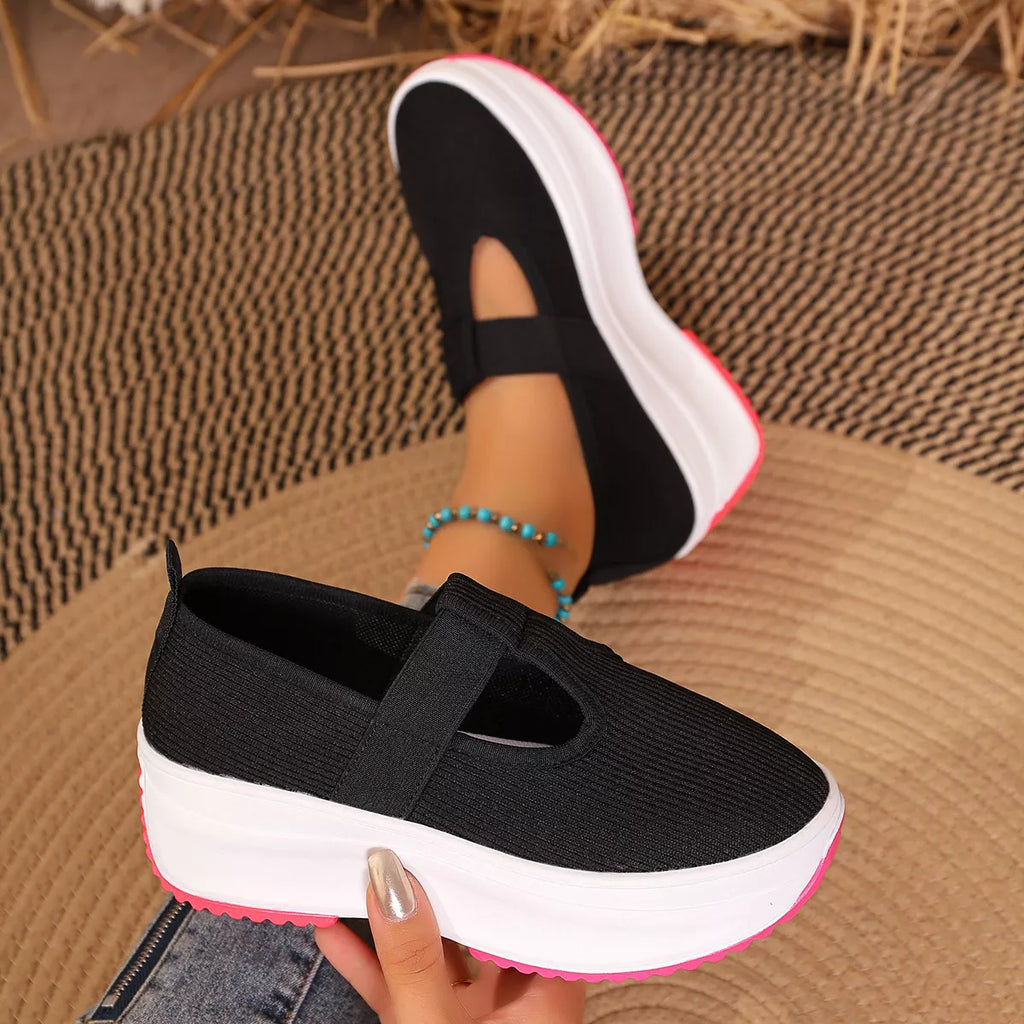 Round Toe Platform Slip-Ons