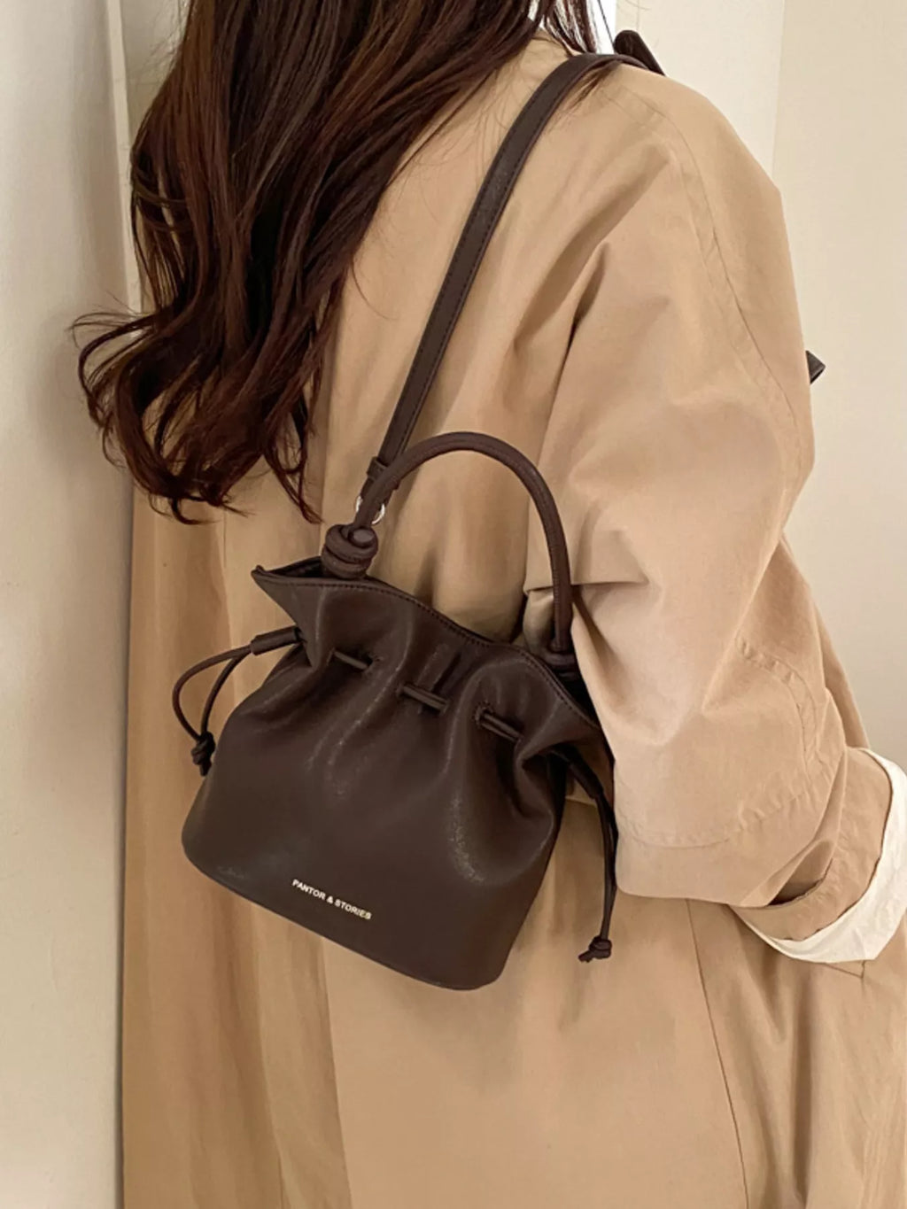 Drawstring Bucket Crossbody Bag