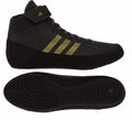 adidas Boys HVC Wrestling Shoe Black/Charcoal/Metallic Gold 13 Little Kid