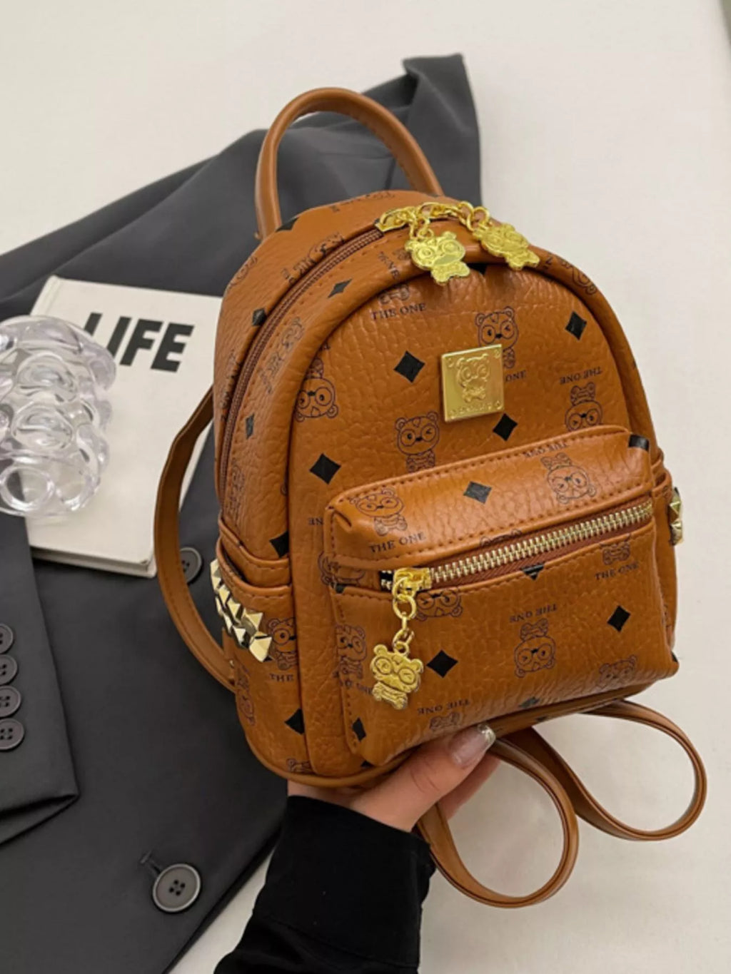 Patterned Mini Backpack Bag