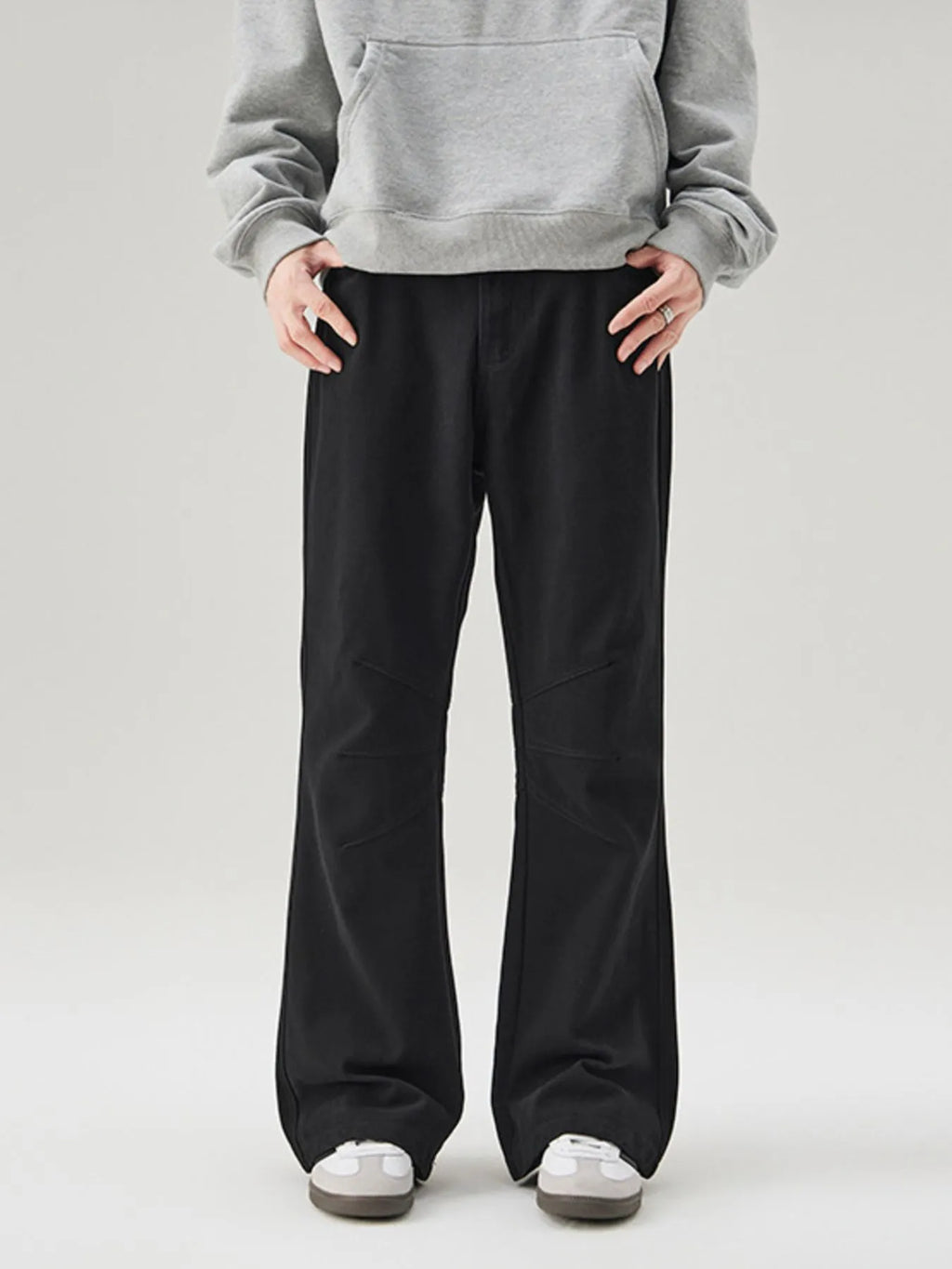 Men's High Waist Ruched Bootcut Baggy Pants