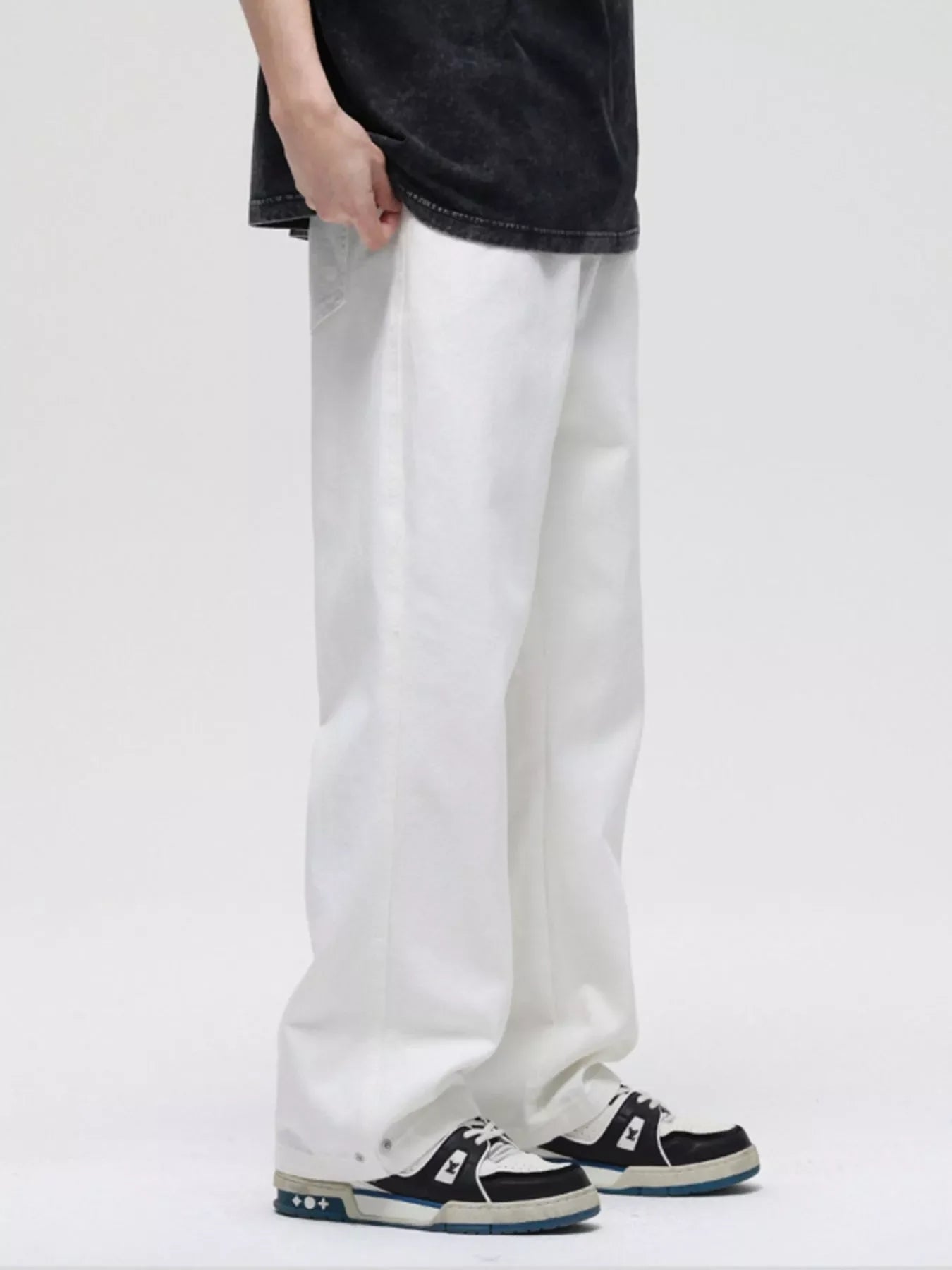 Men's Full Size Washed Wide Leg Jeans Plus Size