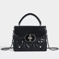 Heart-Embossed Flap Crossbody Bag