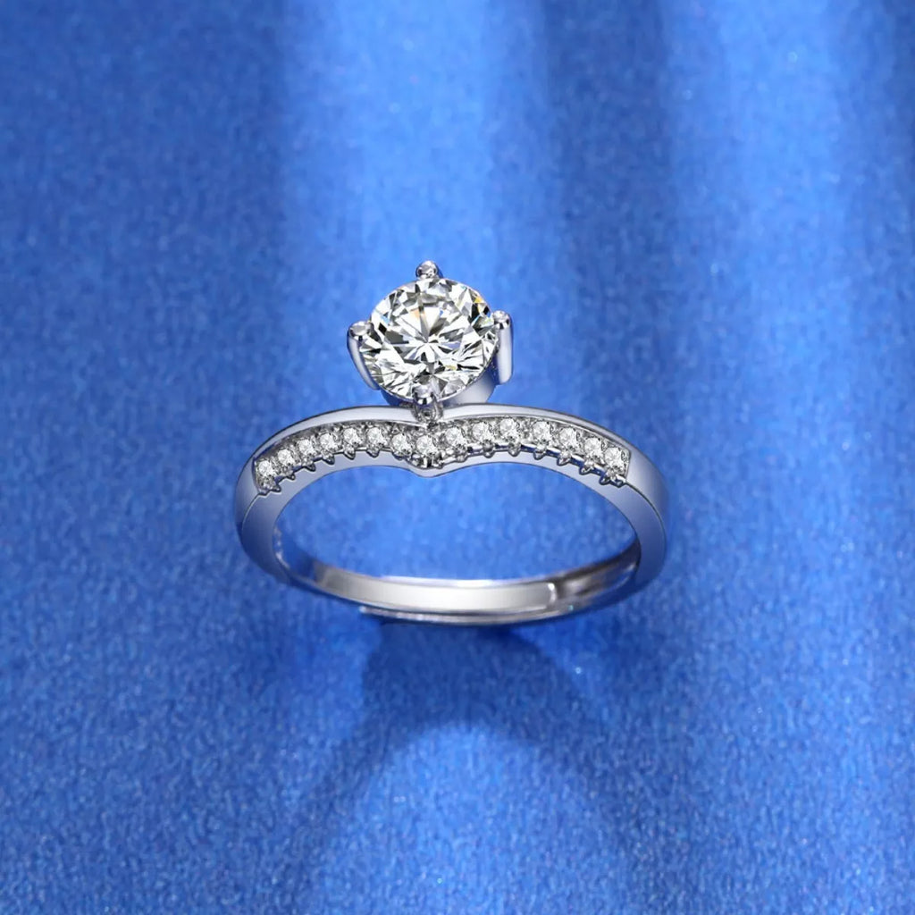 1 Carat Moissanite 925 Sterling Silver Ring
