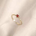 925 Sterling Silver Zircon Heart Open Ring
