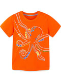 Children's Octopus Graphic Short Sleeve T-Shirt