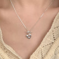 925 Sterling Silver Heart Toggle Clasp Necklace