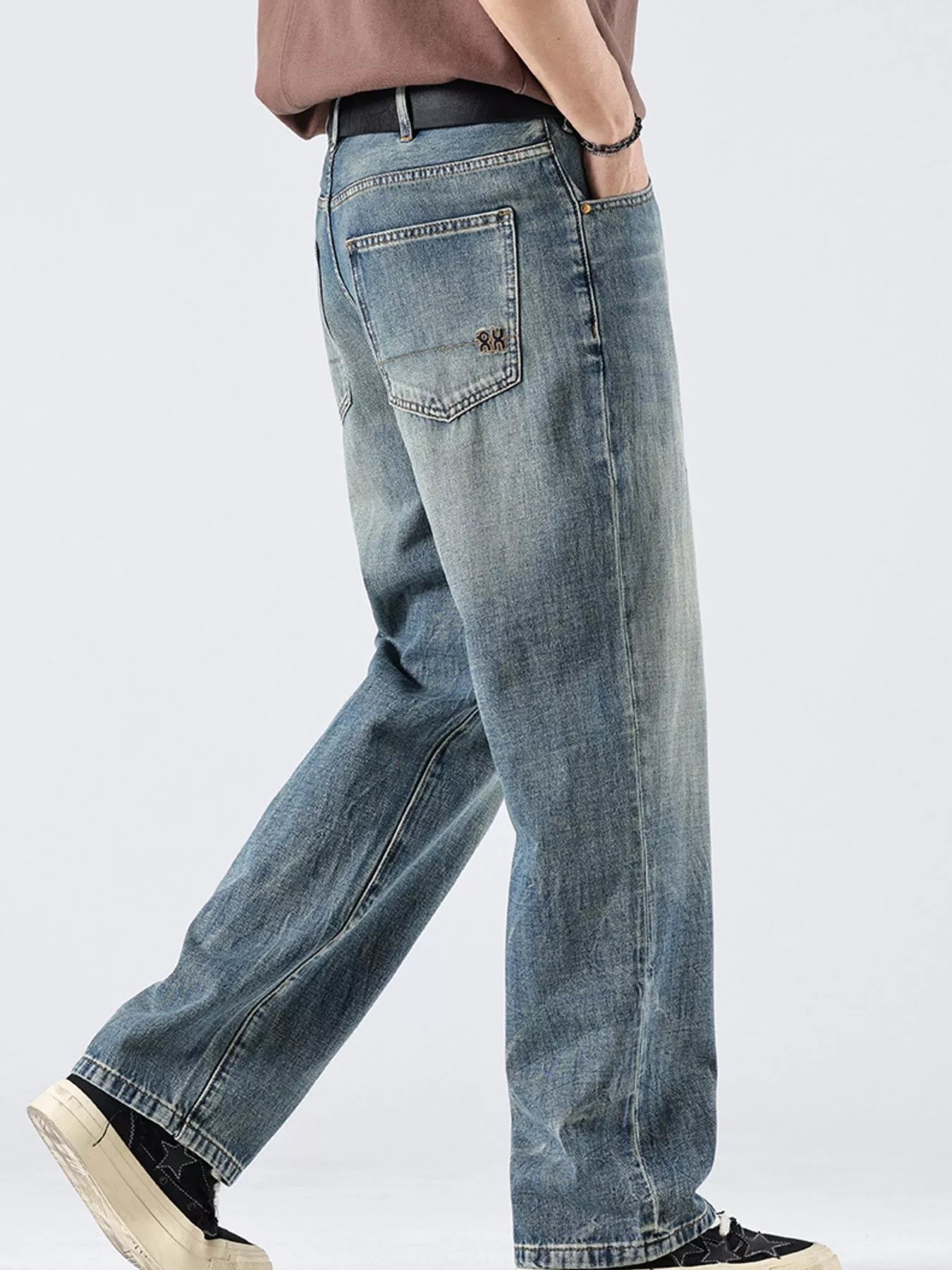 Men's Vintage Wash Loose Fit Jeans