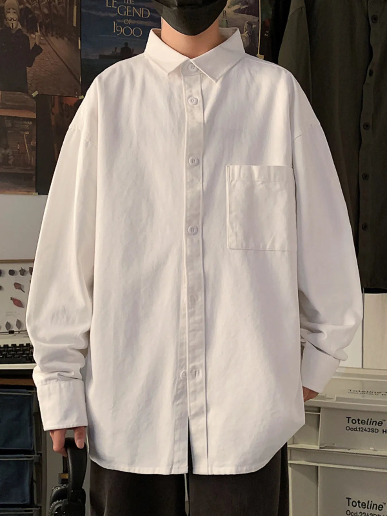 Men's Full Size Button Up Long Sleeve Shirt Plus Size