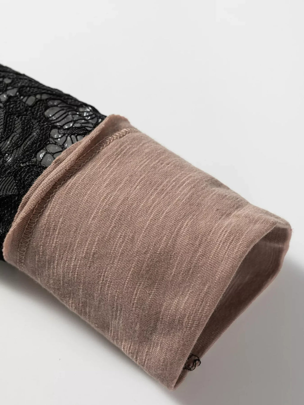 Sheer Lace Patchwork Casual Long Sleeve Tee