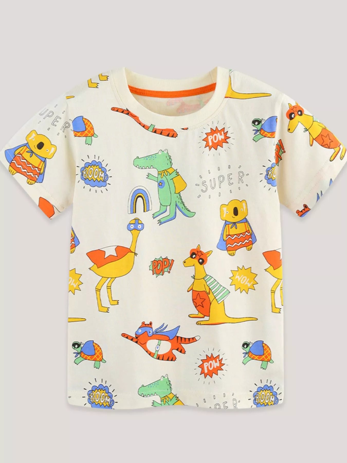 Children's Animal Print Crew Neck T-Shirt