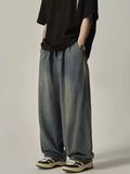 Men's Plus Size Vintage Wash Wide Leg Jeans