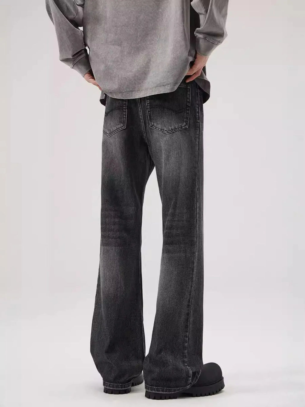 Men's Full Size Washed Straight Leg Jeans Plus Size