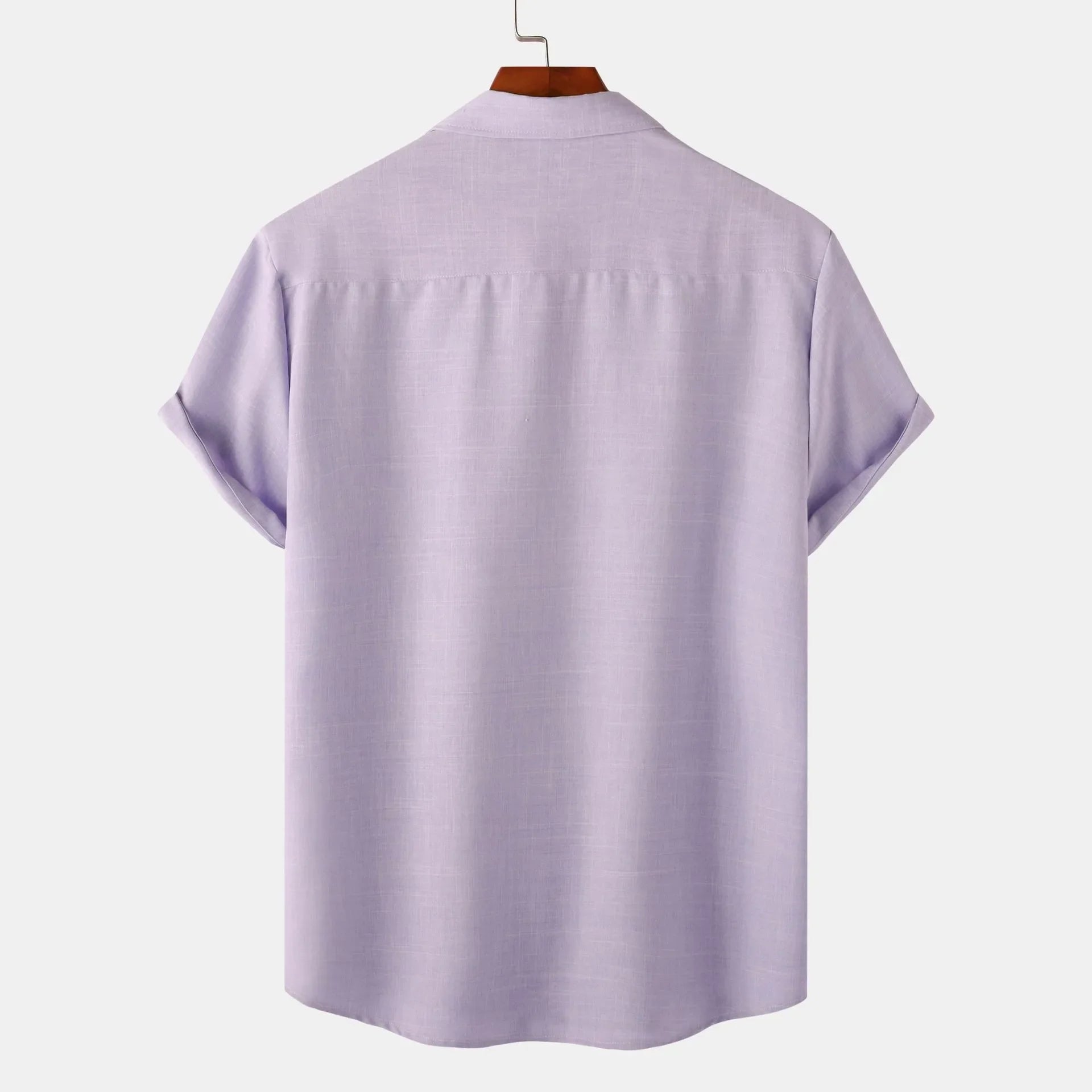 Men's Plus Size Casual Short Sleeve Button-Up Shirt
