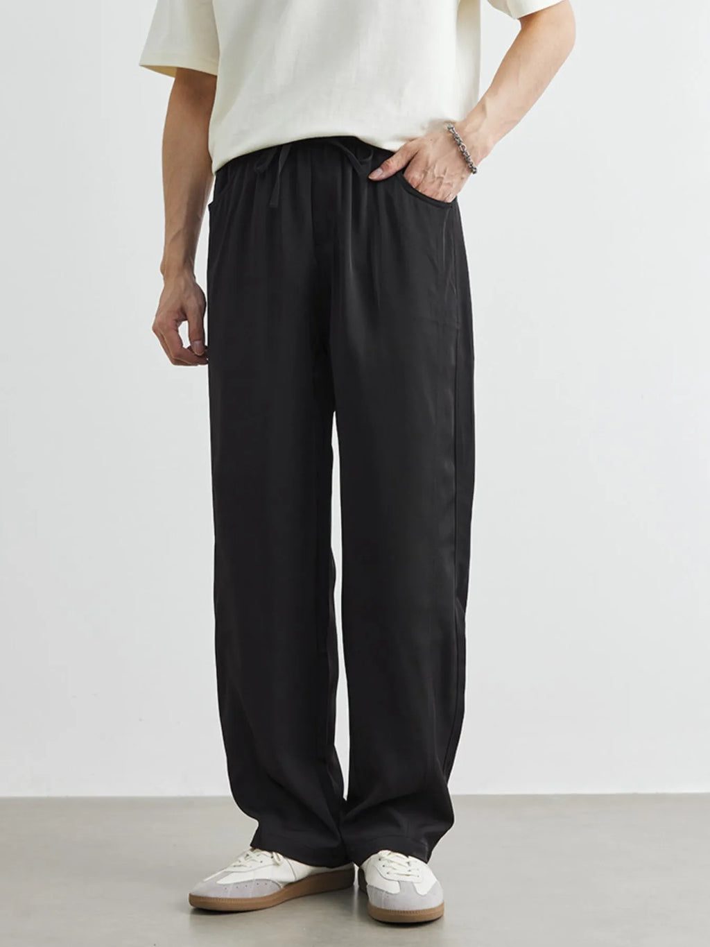 Men's Plus Size Relaxed Fit Wide Leg Casual Pants