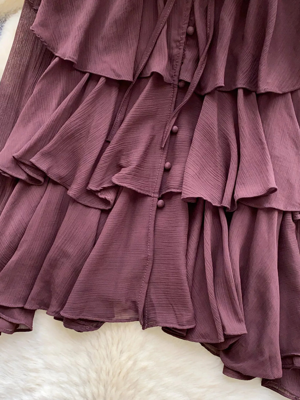 Ruffle Tiered Chiffon Blouse