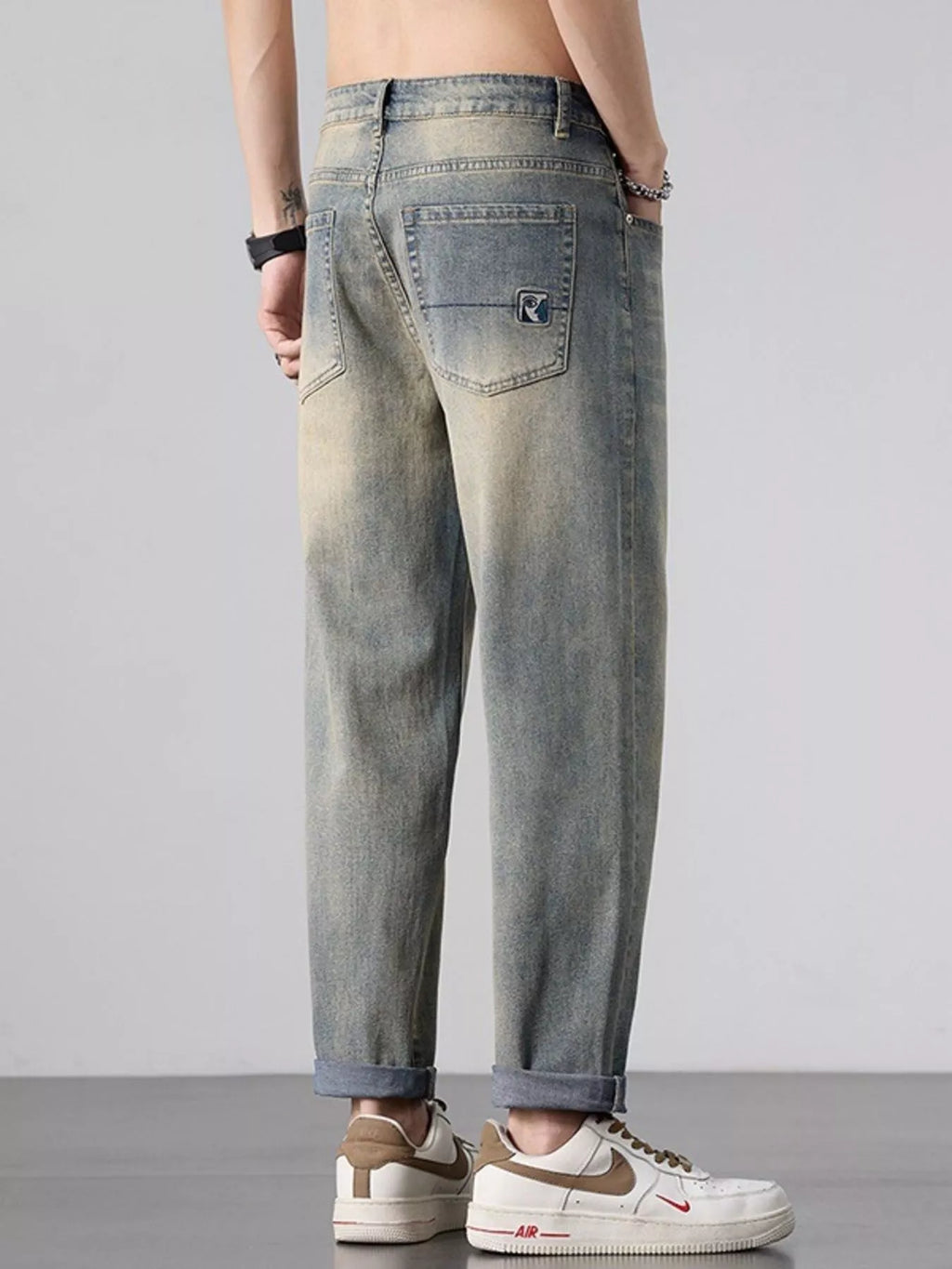 Men's Wash Straight Leg Jeans