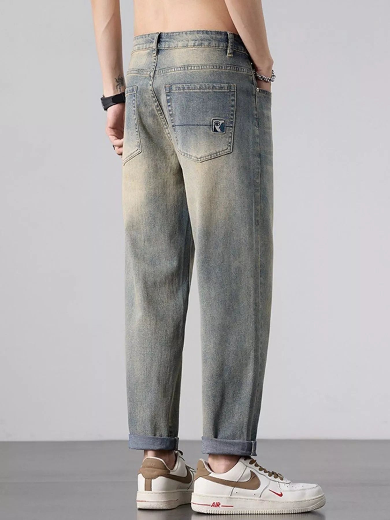 Men's Wash Straight Leg Jeans