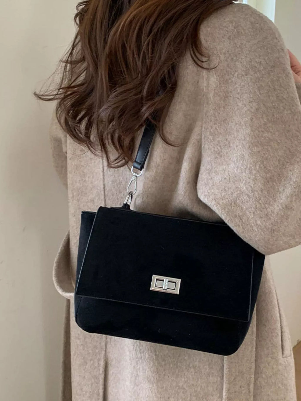 Suede Flap Crossbody Bag