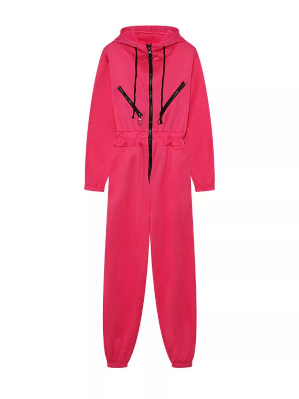 Hooded Zip-Up Long Sleeve Jumpsuit