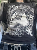 Graphic Round Neck Long Sleeve T-Shirt