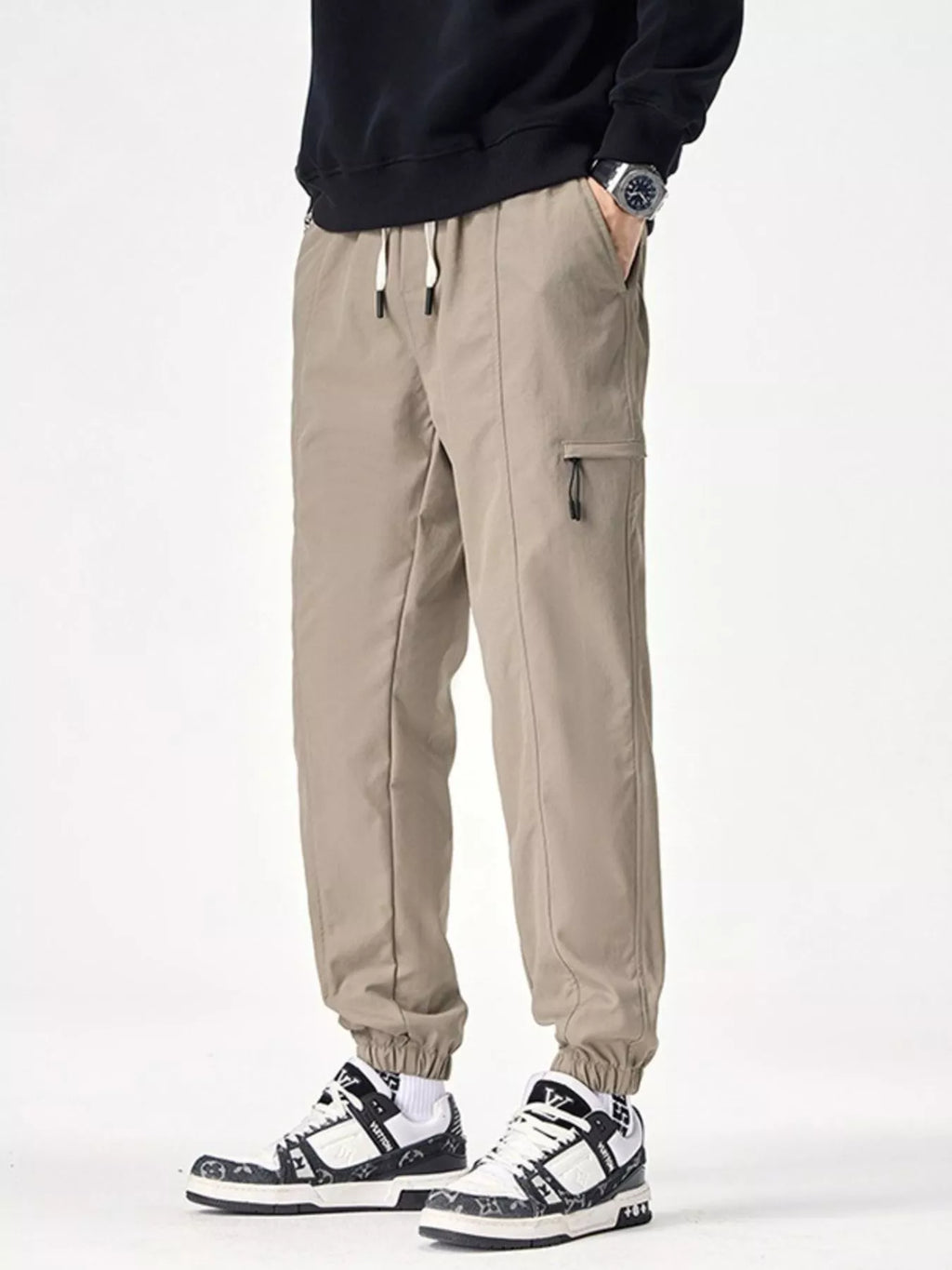 Men's Plus Size Drawstring Wide Leg Joggers