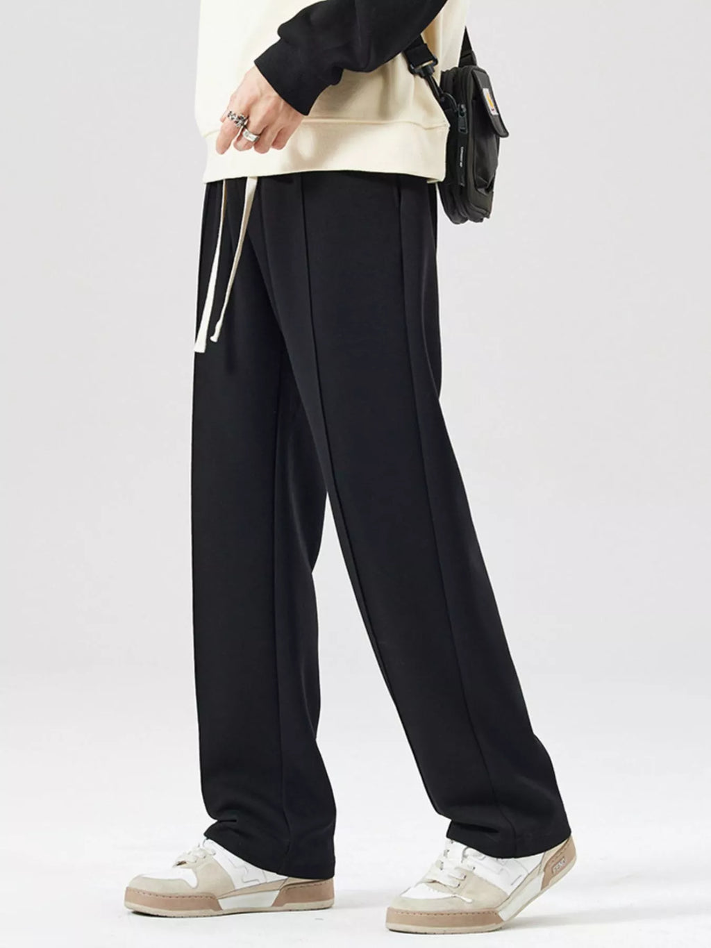 Men's Plus Size Drawstring Wide Leg Pants