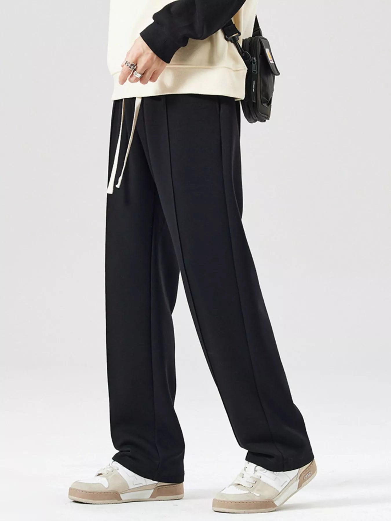 Men's Plus Size Drawstring Wide Leg Pants