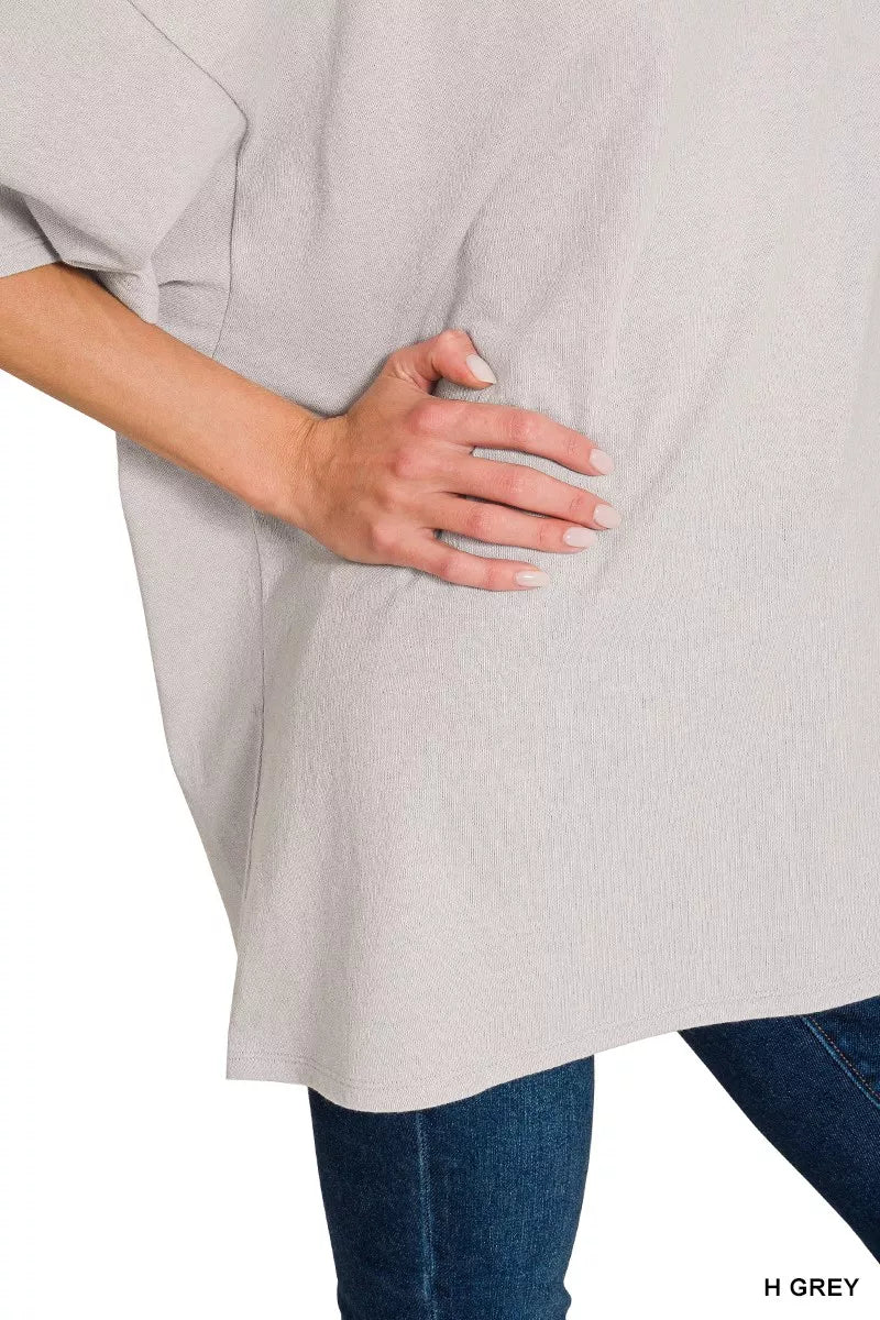 Zenana Cotton Short Sleeve Oversized Tunic Tee