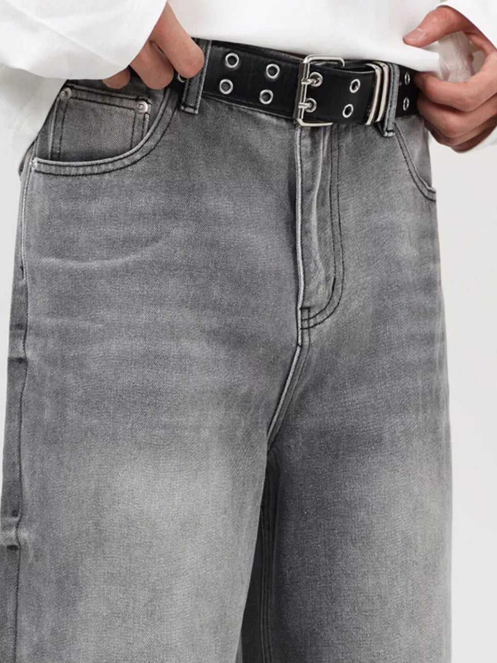 Men's Vintage Wash Wide Leg Jeans