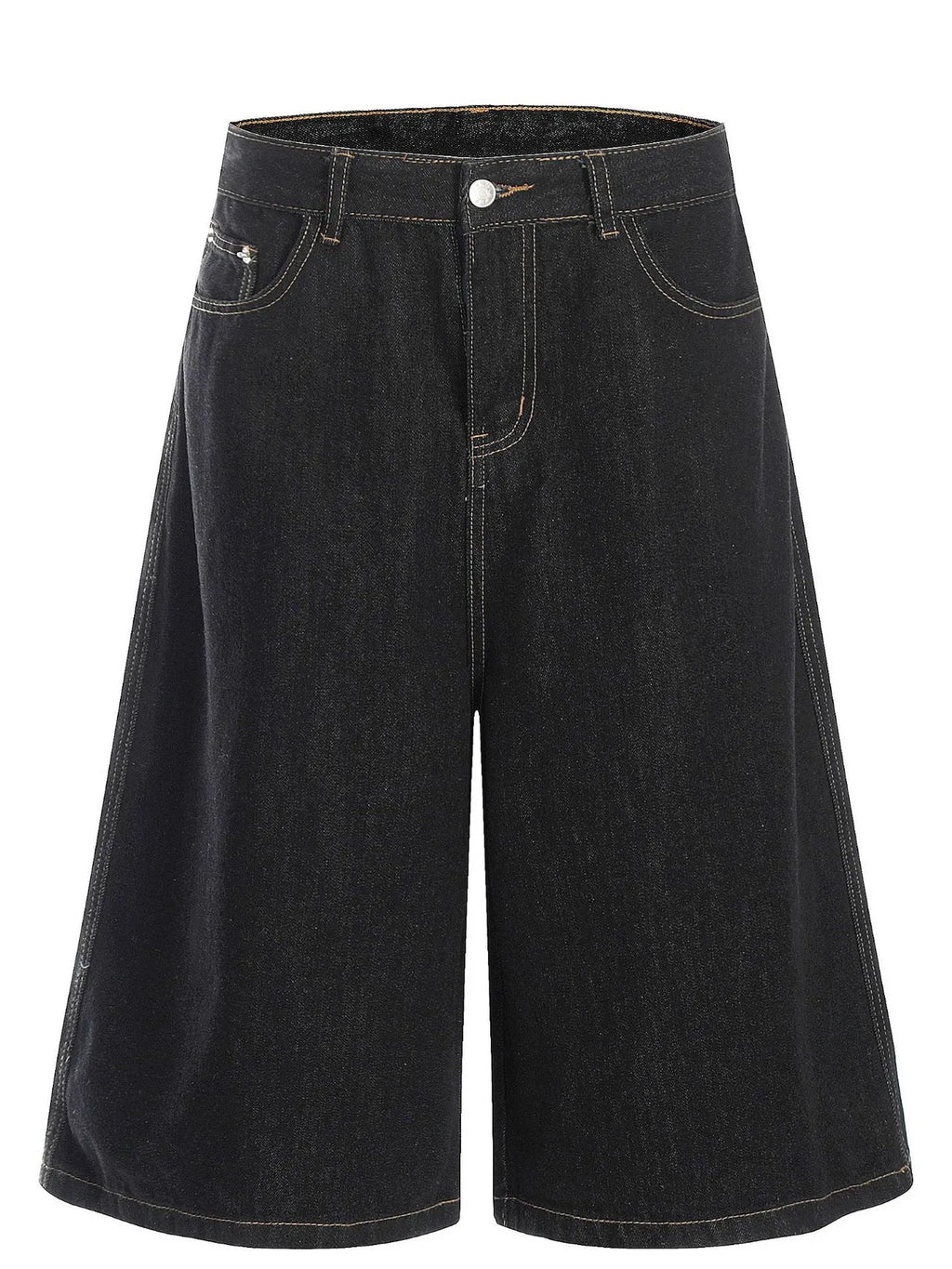 Men's Wide Leg Wash Denim Shorts