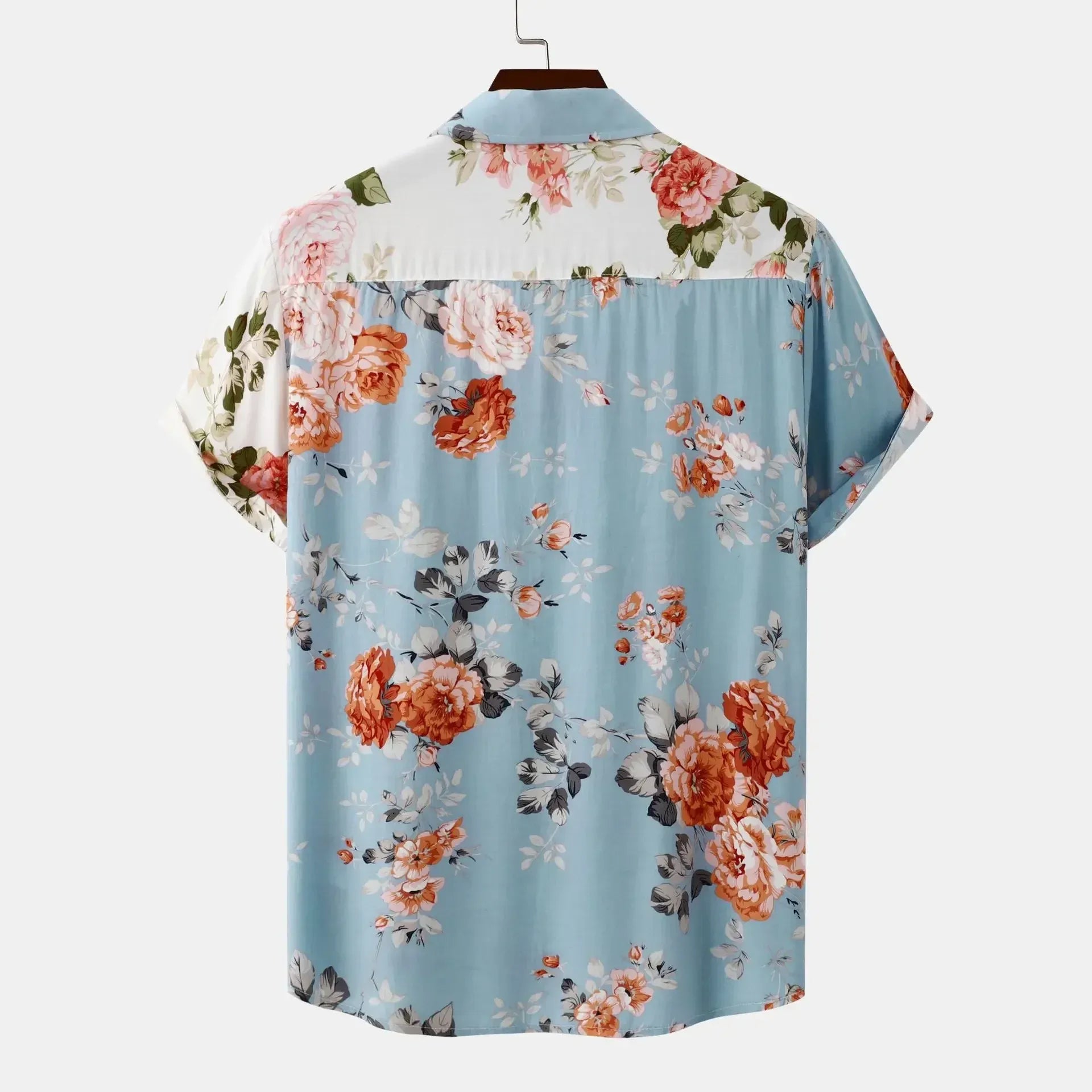 Men's Plus Size Floral Short Sleeve Shirt