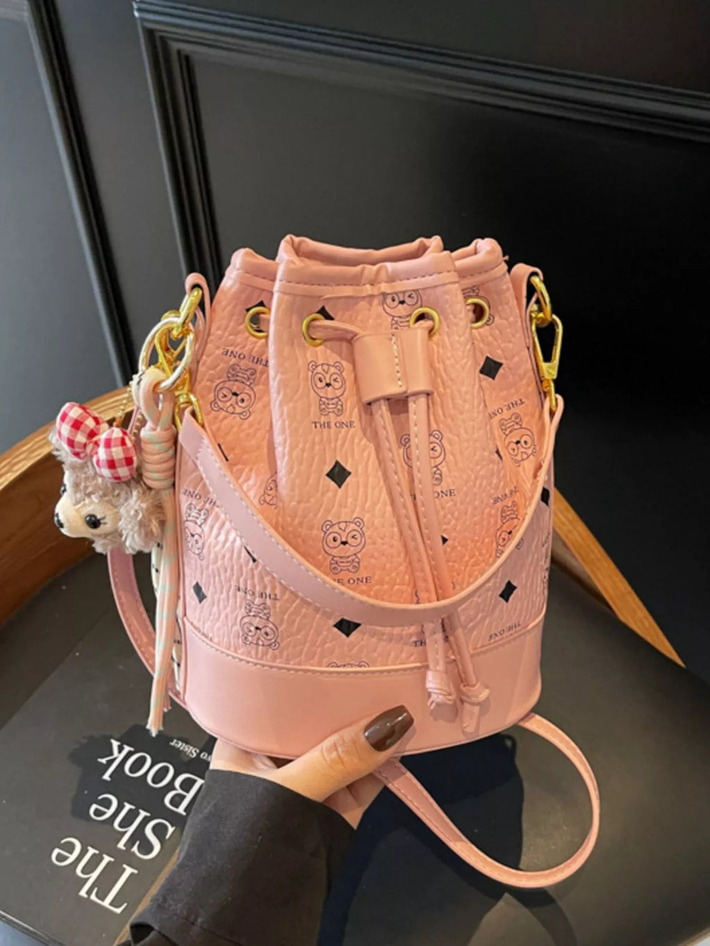 Drawstring Bucket Crossbody Bag