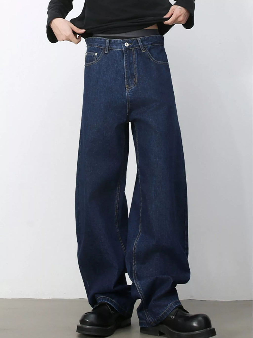 Men's Wash Wide Leg Jeans
