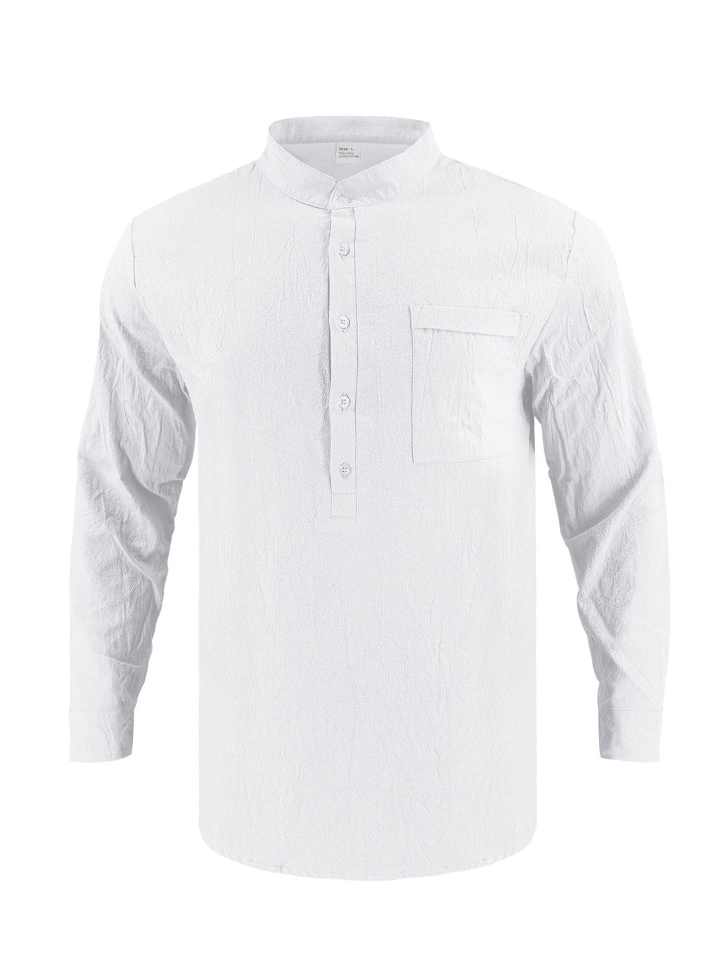 Men's Full Size Button Detail Long Sleeve Shirt Plus Size