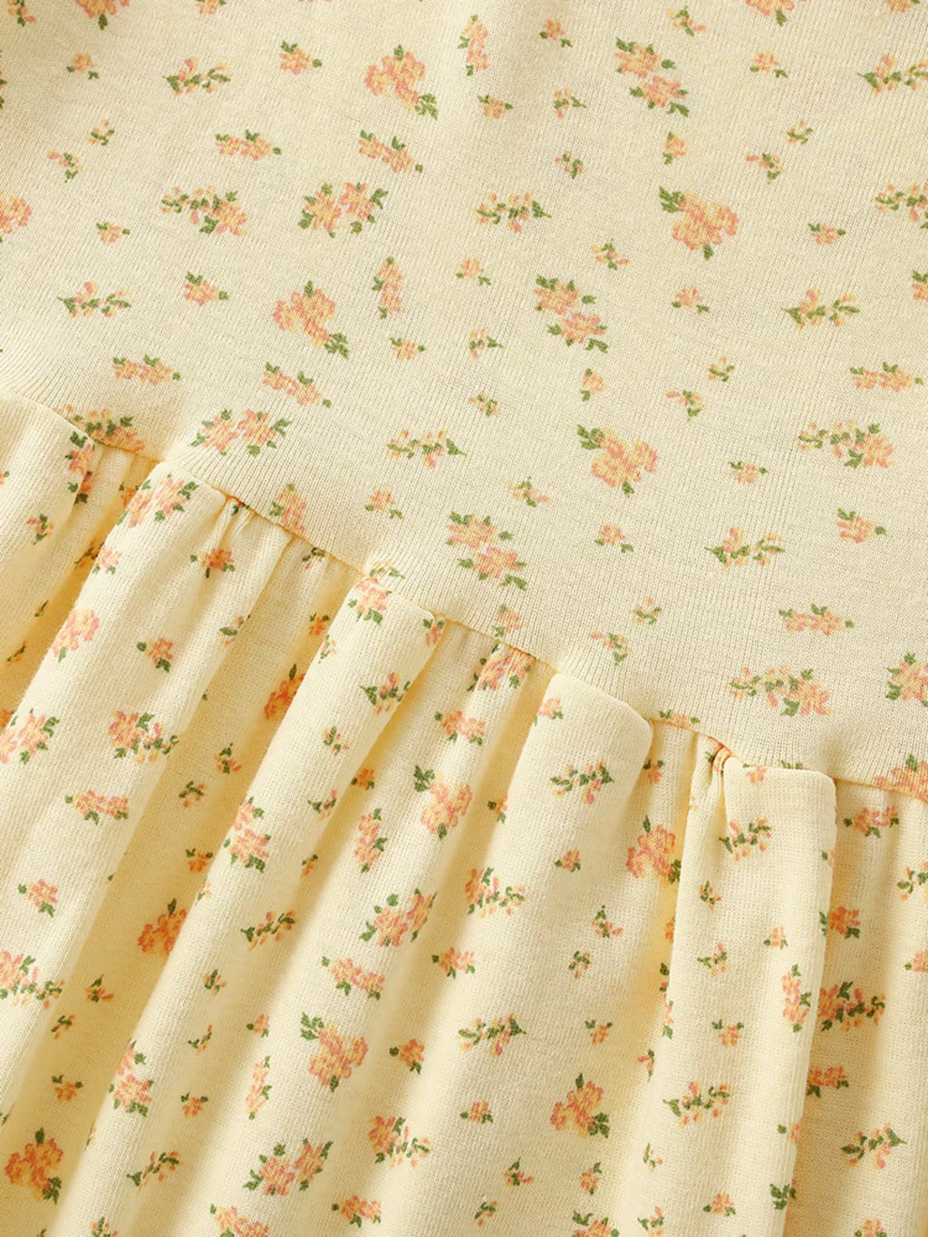 Children's Floral Print Short Sleeve Dress