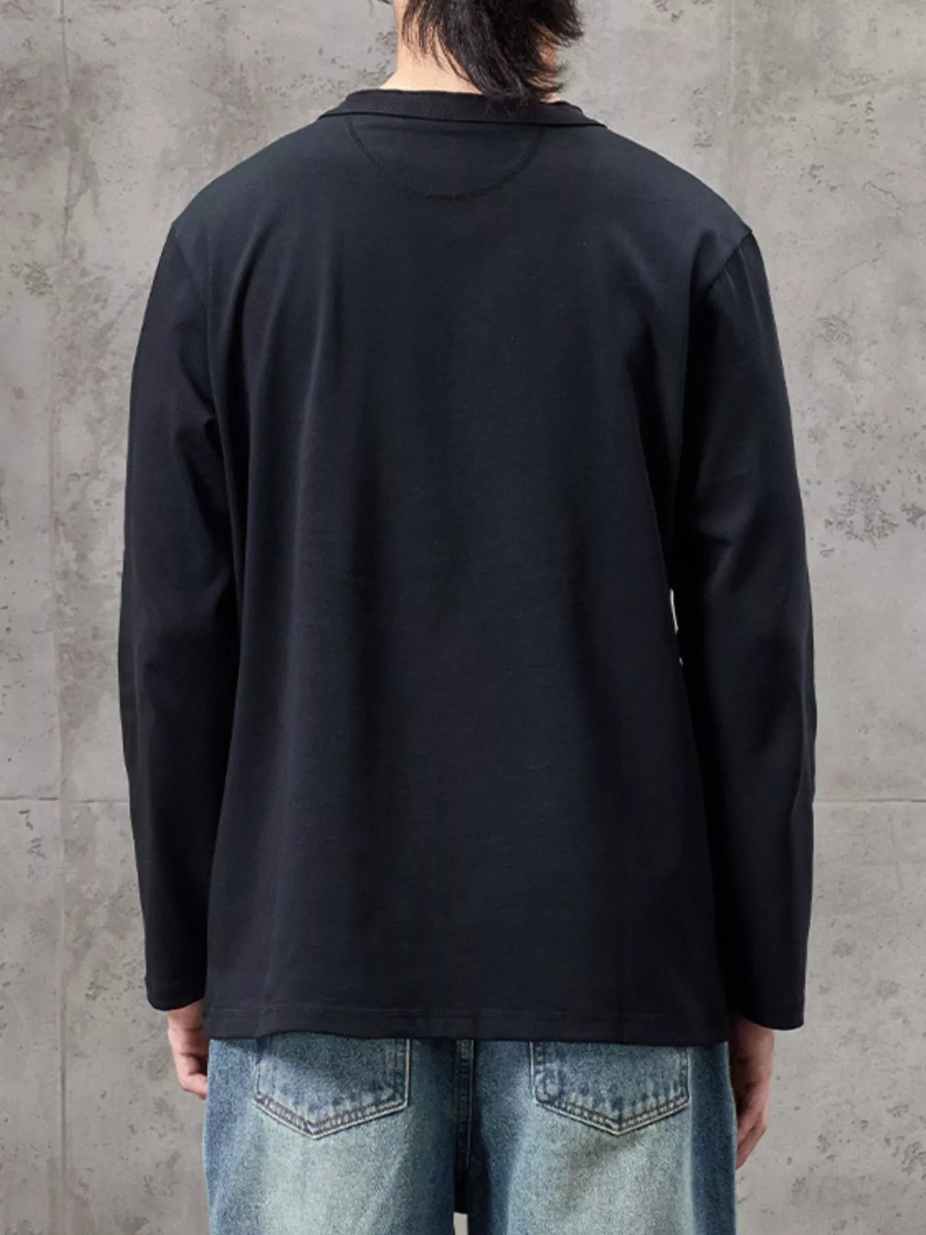 Men's Plus Size Casual Henley Long Sleeve T-Shirt