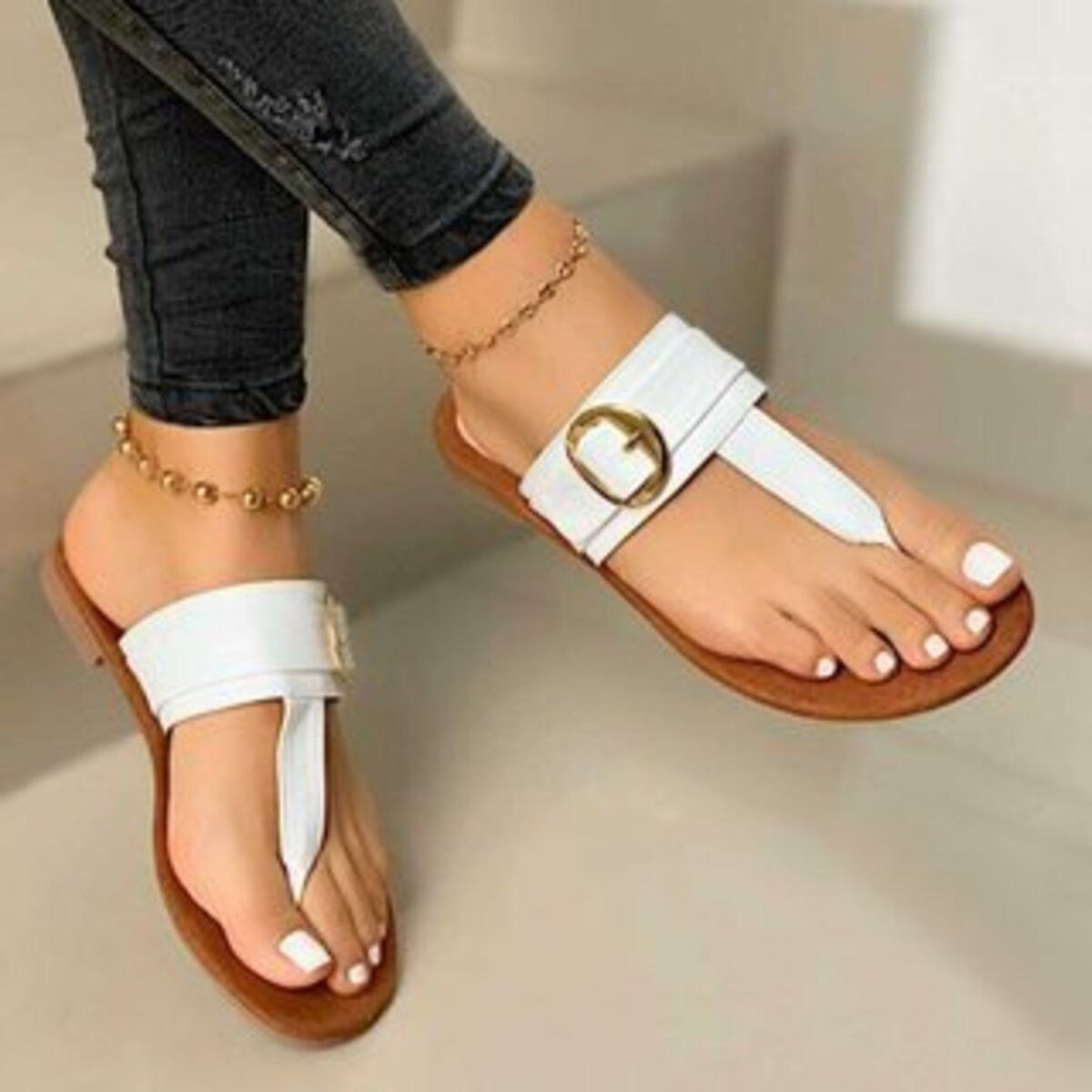 Toe Post Buckle Sandals