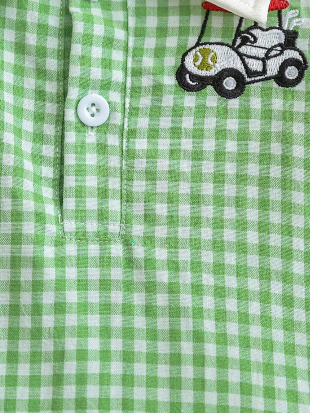 Children's Gingham Ruffle Hem Polo Dress