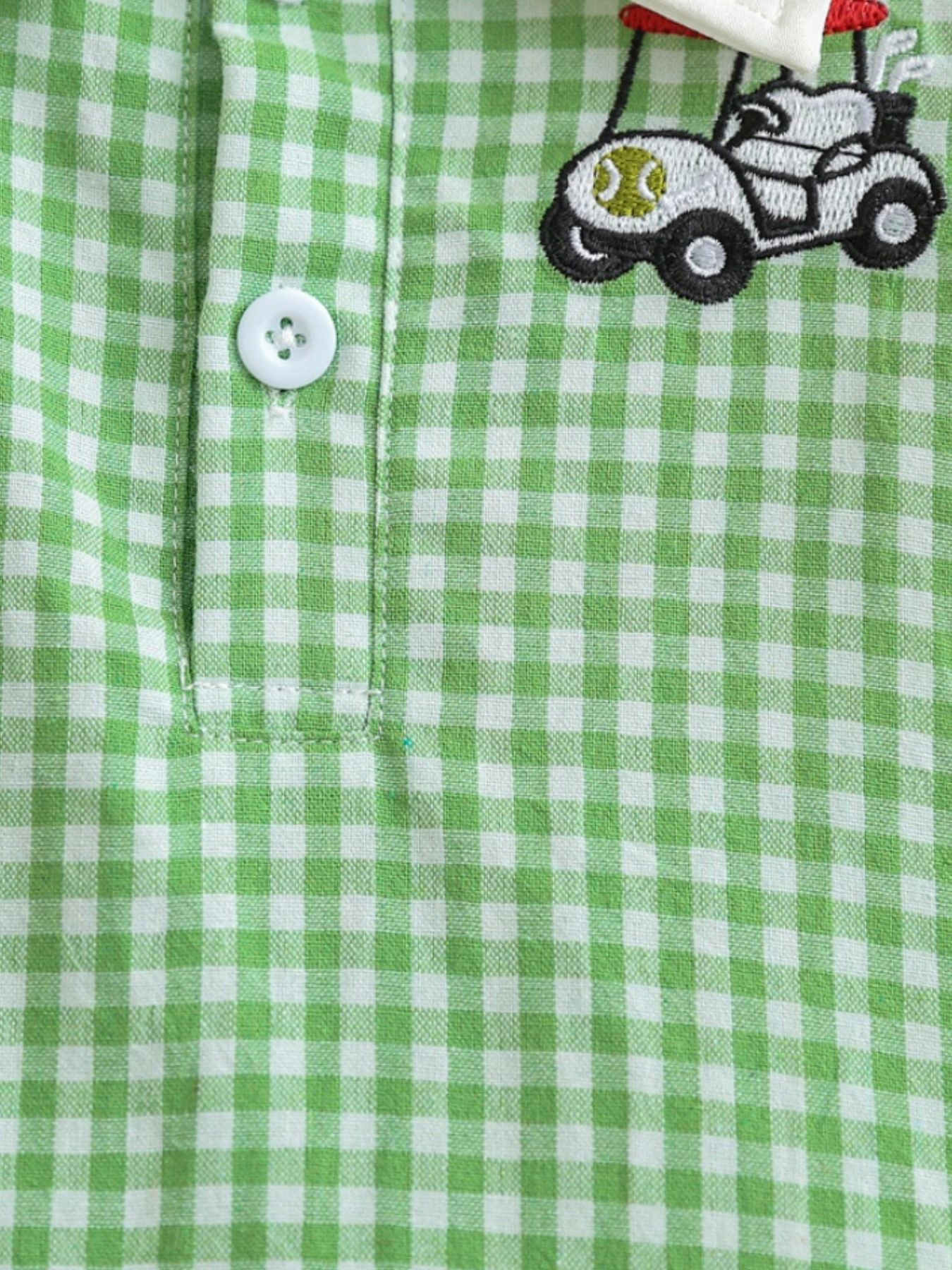 Children's Gingham Ruffle Hem Polo Dress