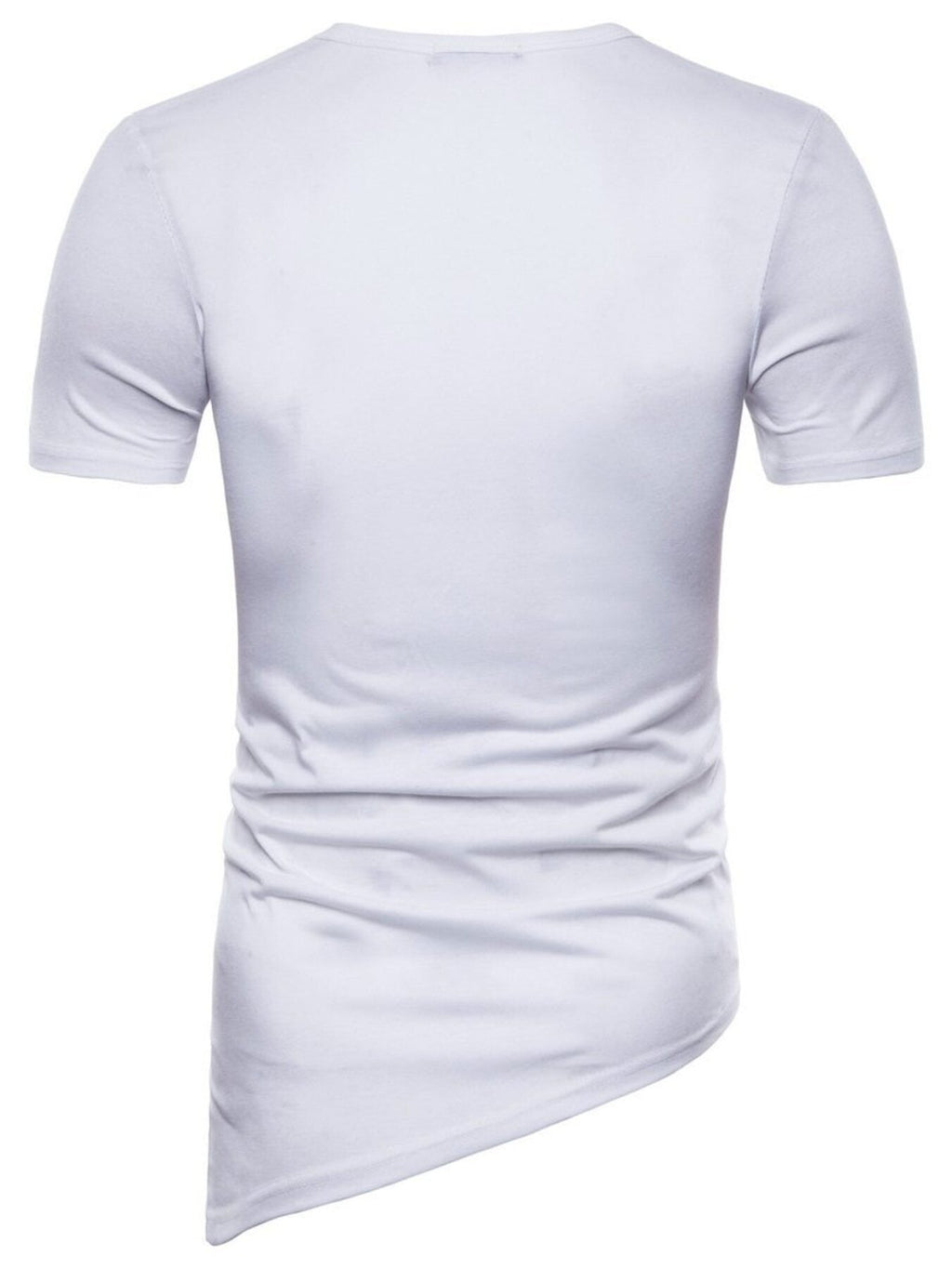 Men's Lace-Up Asymmetric Hem T-Shirt
