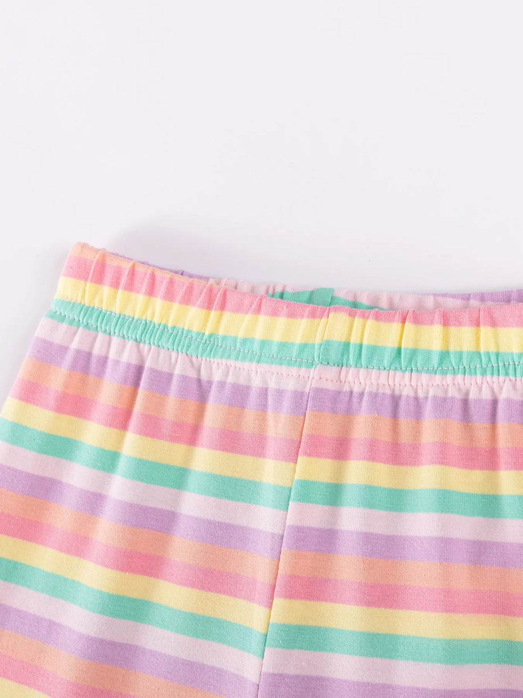 Children's Horse Applique Top & Rainbow Striped Pants Set