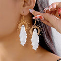 Halloween Sunburst Ghost Drop Earrings