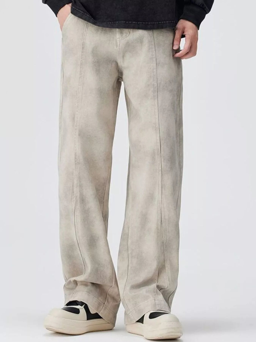 Men's Plus Size Vintage Wash Wide Leg Pants