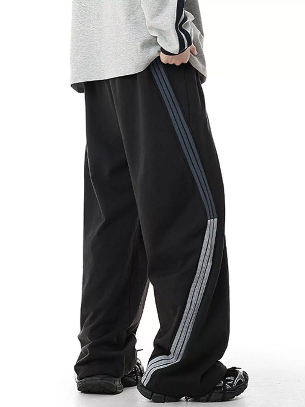Men's Plus Size Side Striped Relaxed Fit Casual Pants